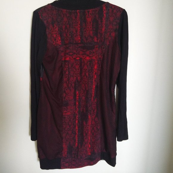 Dolcezza Red and Black Dress /Top M - Picture 12 of 12